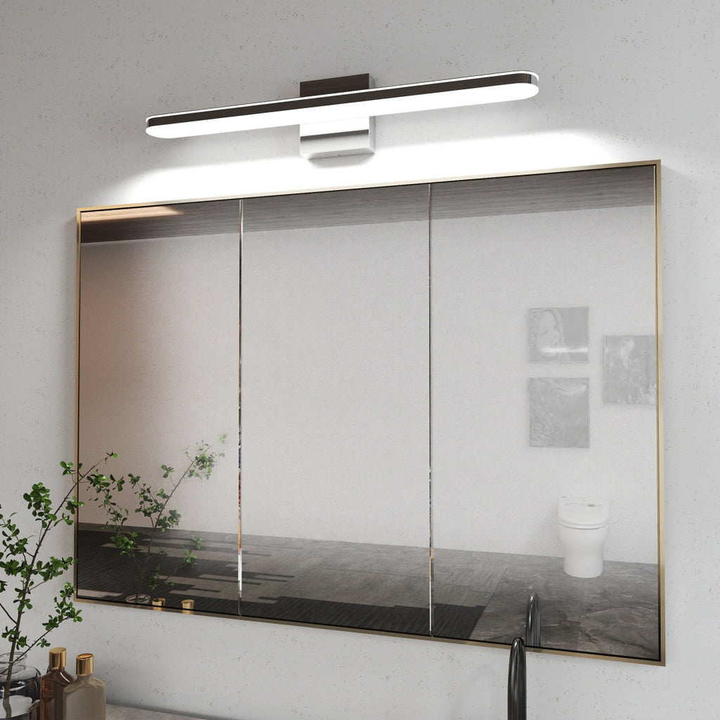 Modern Bathroom Light Fixtures Dimmable LED Vanity Lights Chrome Lamps For Bathover Mirror 24 Inch Vanity Sconces Indoor 12W Bar Lighting For Bathrooms Restroom Bedroom 6000K Wall Light For Bathroom