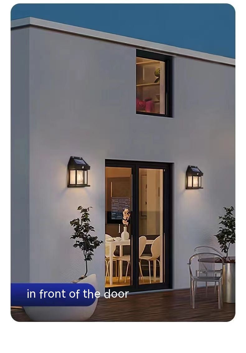 Outdoor Solar  Waterproof Tungsten Induction Garden Wall Lamp