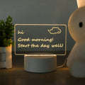 LED Message Board Night Light – USB Acrylic Writing Lamp with Glowing Note Display