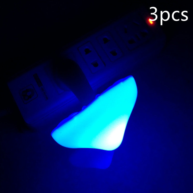 LED Mushroom Night Light – Auto Sensor Plug-in Wall Lamp for Bedroom & Hallway