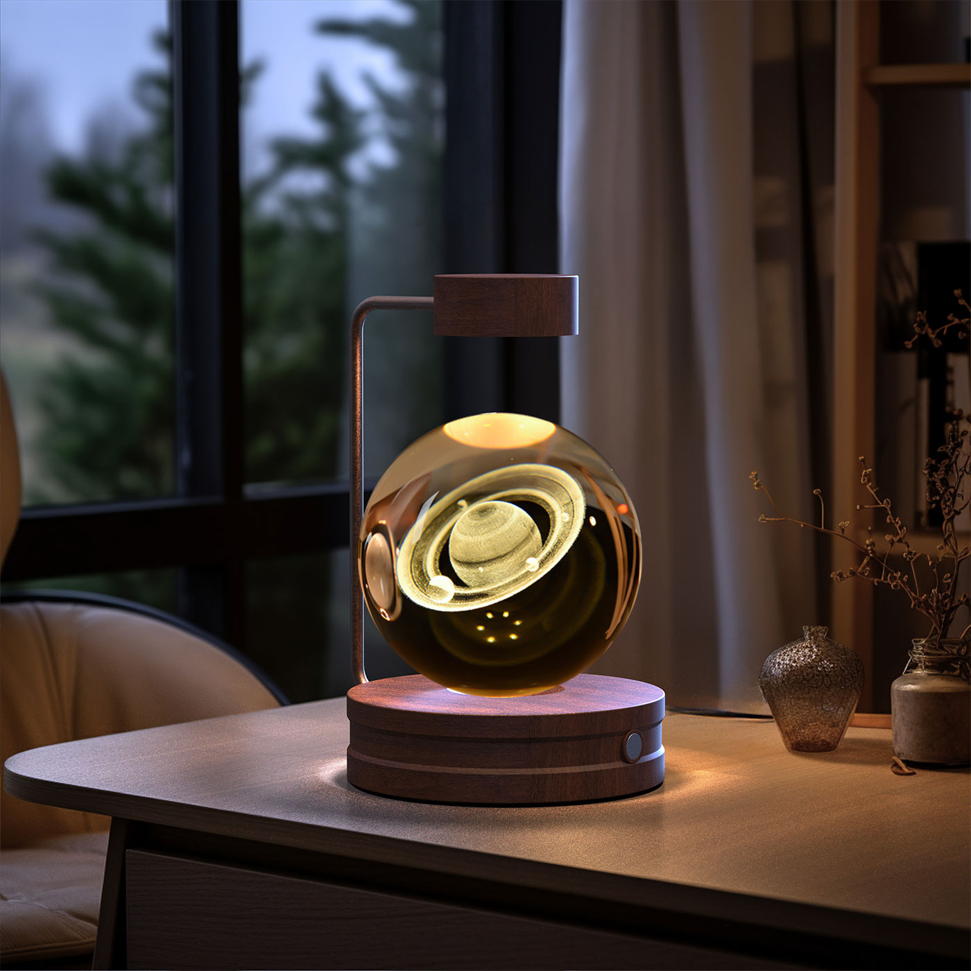 Crystal Ball Dinosaur Night Light Cosmic LED Bedside Lamp