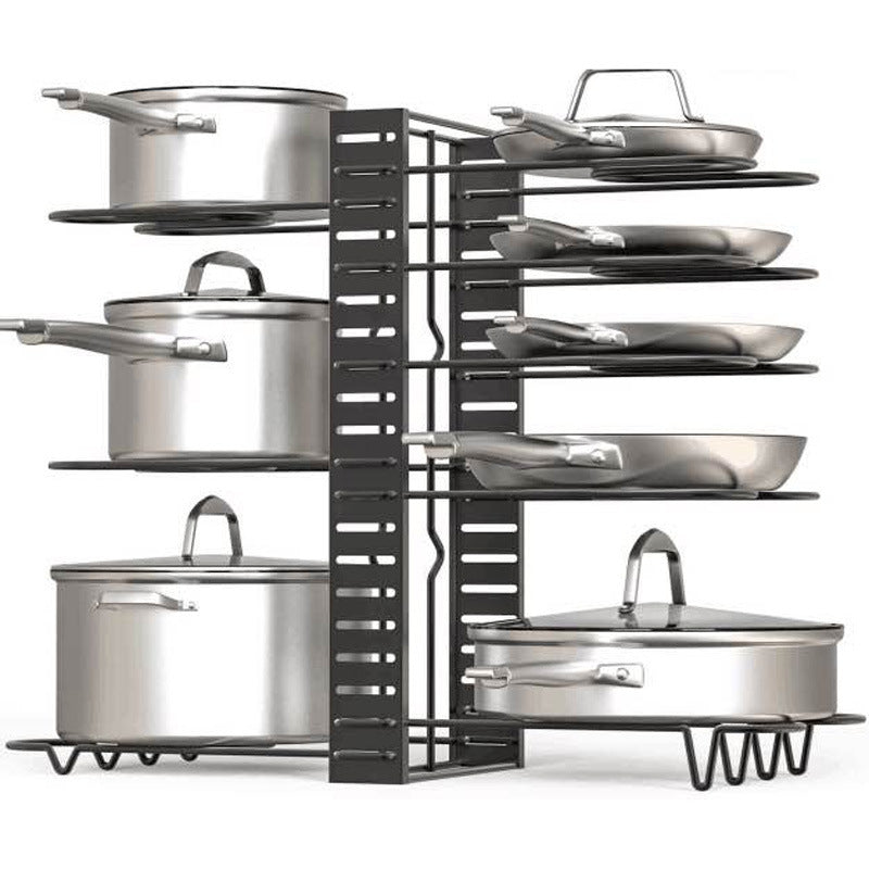 8-Tier Kitchen Storage Rack – Over-Sink Dish Drying & Organizer Shelf (Black)