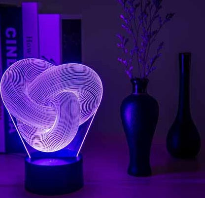 Twist 3D LED Night Light – Touch Control Color Changing Table Lamp