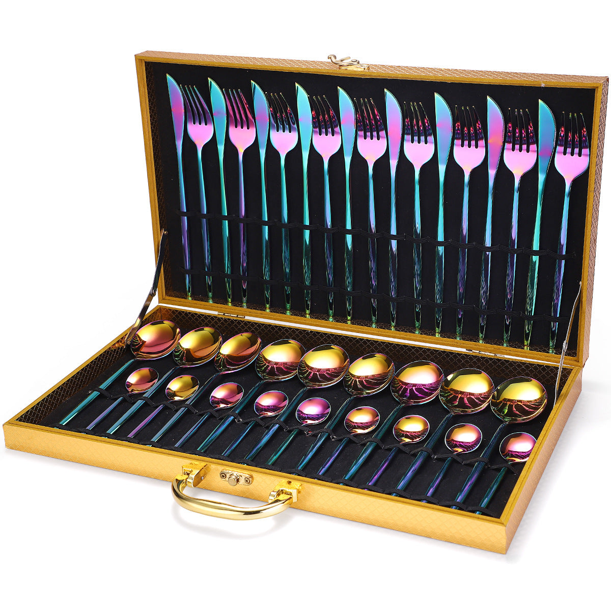 36-Piece Luxury Cutlery Set with Wooden Gift Box