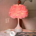 Nordic Feather Table Lamp – Elegant Bedside Mood Light