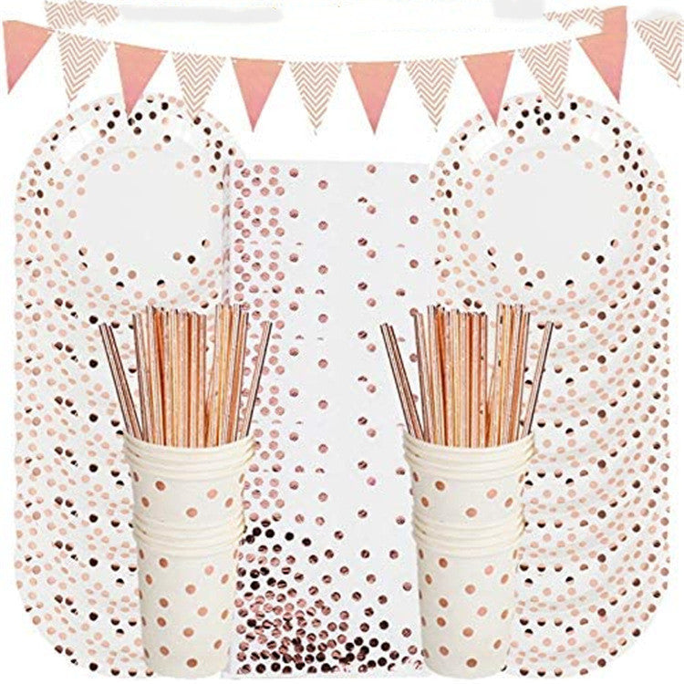 Luxury Polka Dot Party Tableware Set