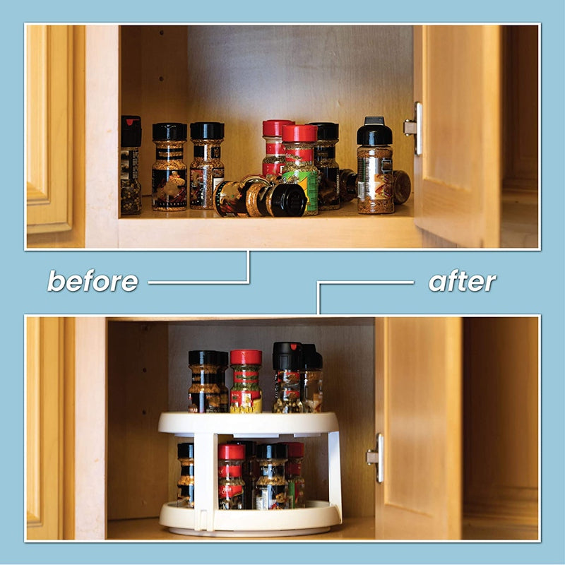 Multi-Level Rotating Storage Rack – Kitchen & Bathroom Organizer