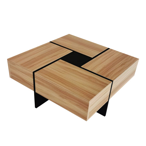 Modern Coffee Table with 4 Hidden Storage Compartments