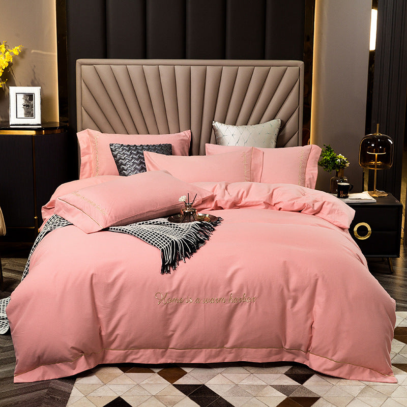 4 Piece Luxury Cotton Embroidered Bedding Set