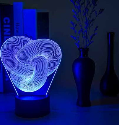 Twist 3D LED Night Light – Touch Control Color Changing Table Lamp