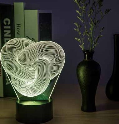 Twist 3D LED Night Light – Touch Control Color Changing Table Lamp