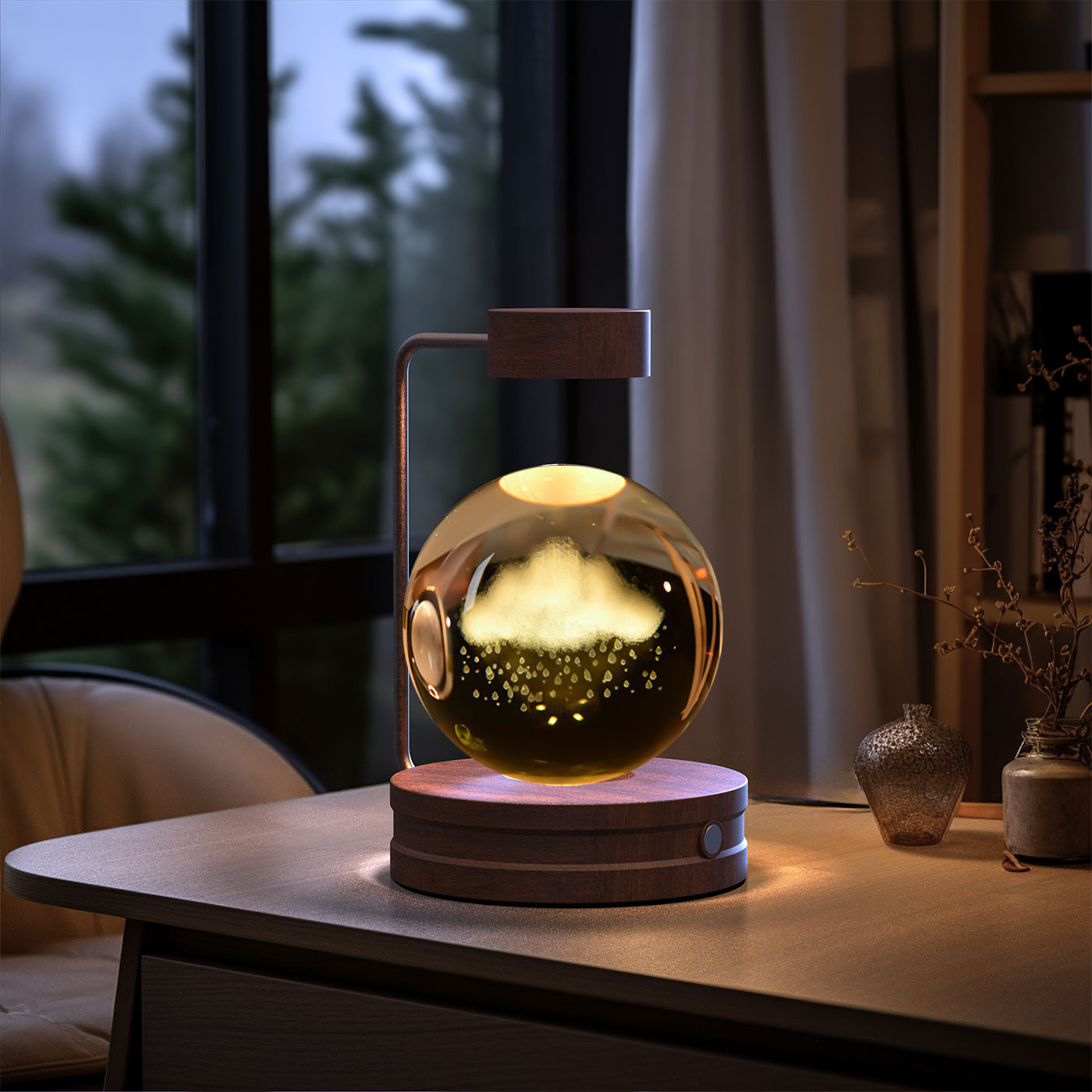 Crystal Ball Dinosaur Night Light Cosmic LED Bedside Lamp