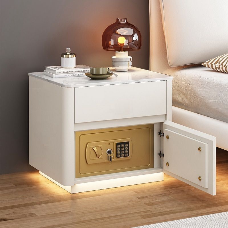 Smart Bedside Table with Safe & Wireless Charging