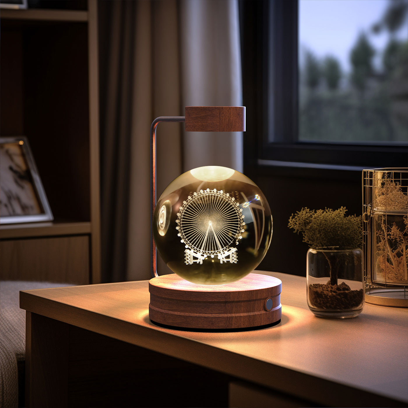Crystal Ball Dinosaur Night Light Cosmic LED Bedside Lamp