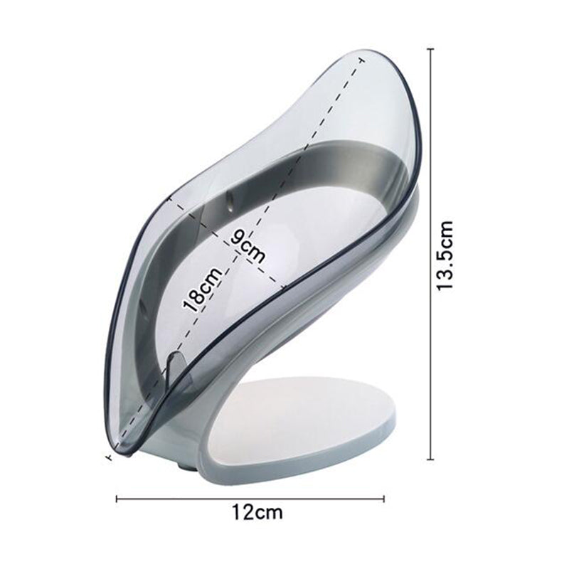 Leaf Shape Self-Draining Soap Holder – Non-Slip Bathroom & Kitchen Soap Tray