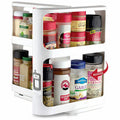 Double-Tier Rotating Spice Rack – Kitchen Storage Organizer