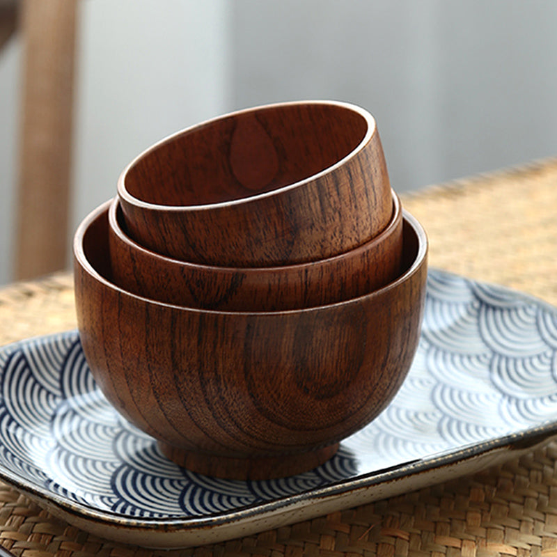 Japanese Style Wooden Bowl Set