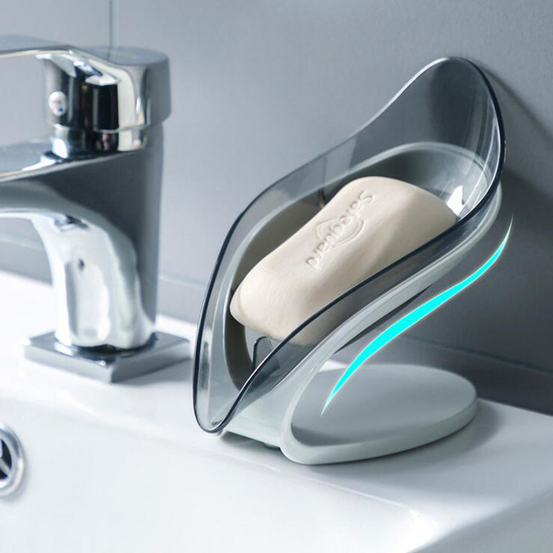 Leaf Shape Self-Draining Soap Holder – Non-Slip Bathroom & Kitchen Soap Tray