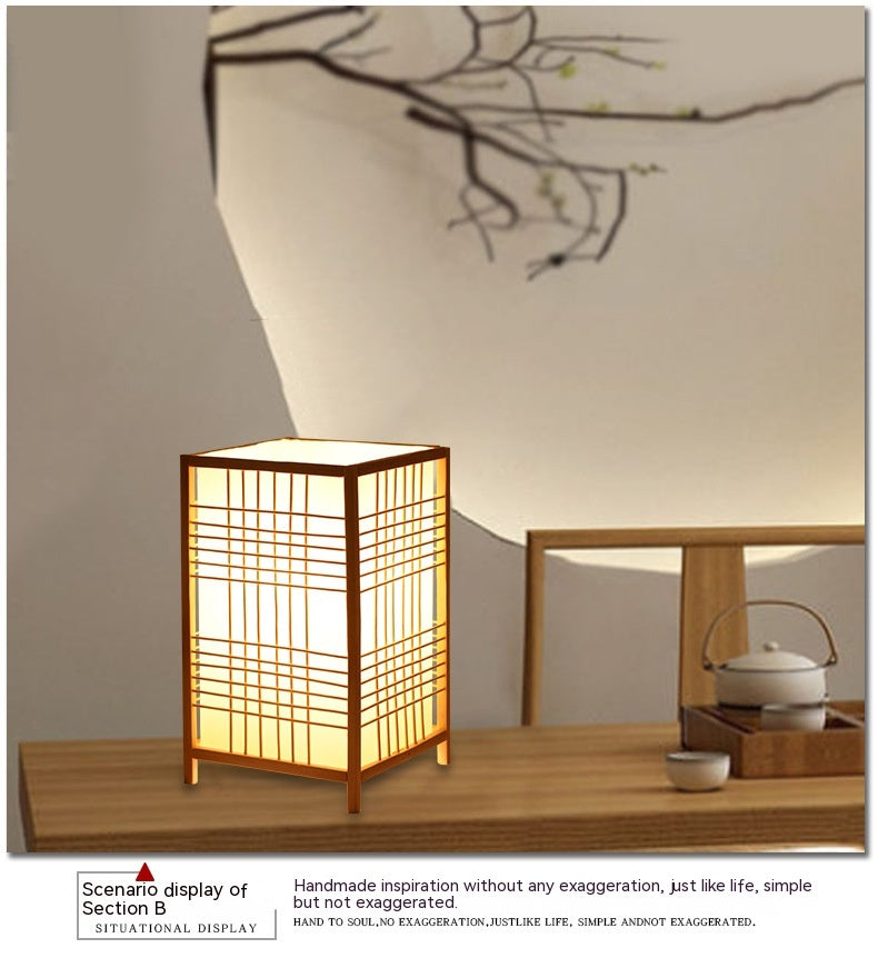 Nordic Style Wooden Zen Solid Wood Bed Breakfast Bedside Lamp
