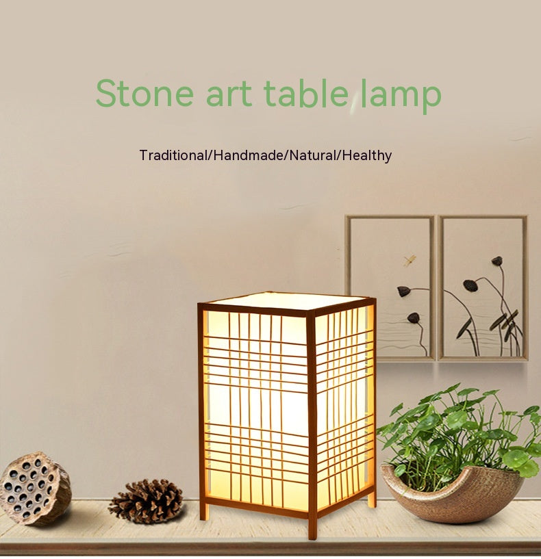 Nordic Style Wooden Zen Solid Wood Bed Breakfast Bedside Lamp