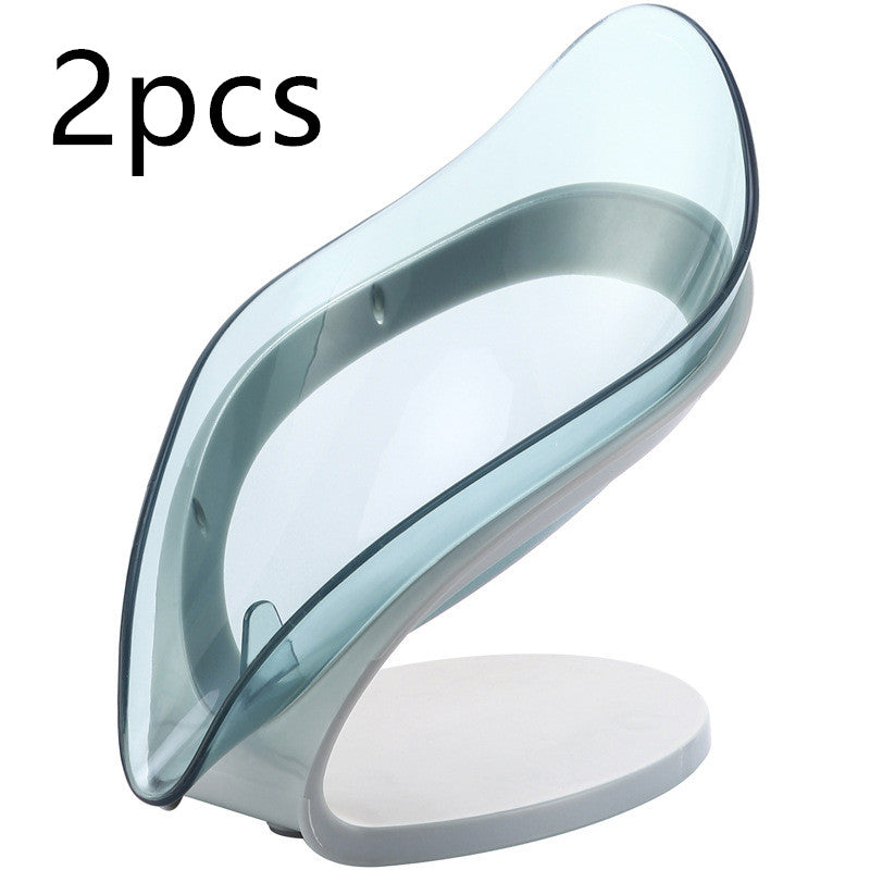 Leaf Shape Self-Draining Soap Holder – Non-Slip Bathroom & Kitchen Soap Tray