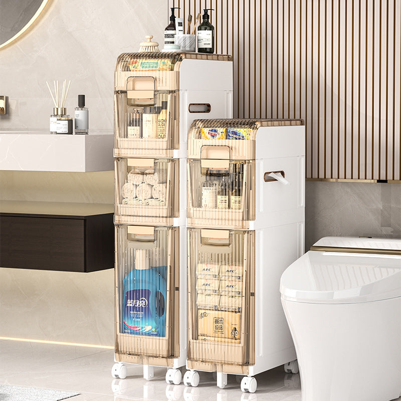Slim Bathroom Storage Cabinet Pull-Out Drawer Organizer