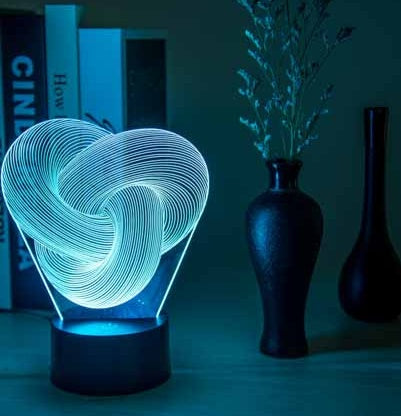 Twist 3D LED Night Light – Touch Control Color Changing Table Lamp