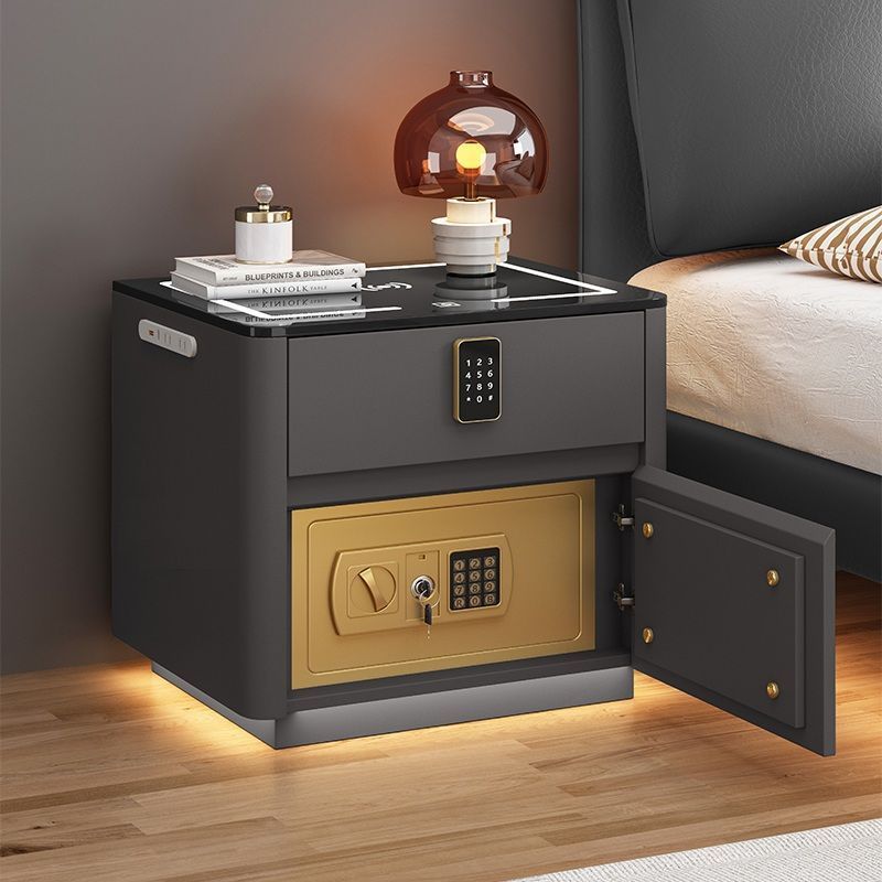 Smart Bedside Table with Safe & Wireless Charging
