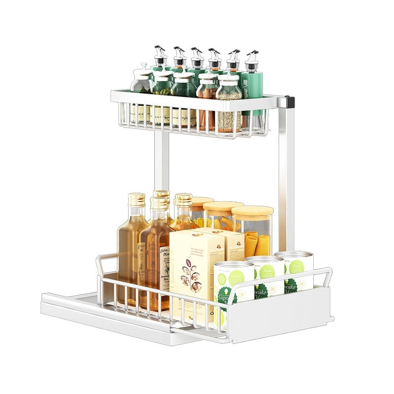 Pull-Out Kitchen Sink Storage Rack – Multi-Layer Cabinet Organizer