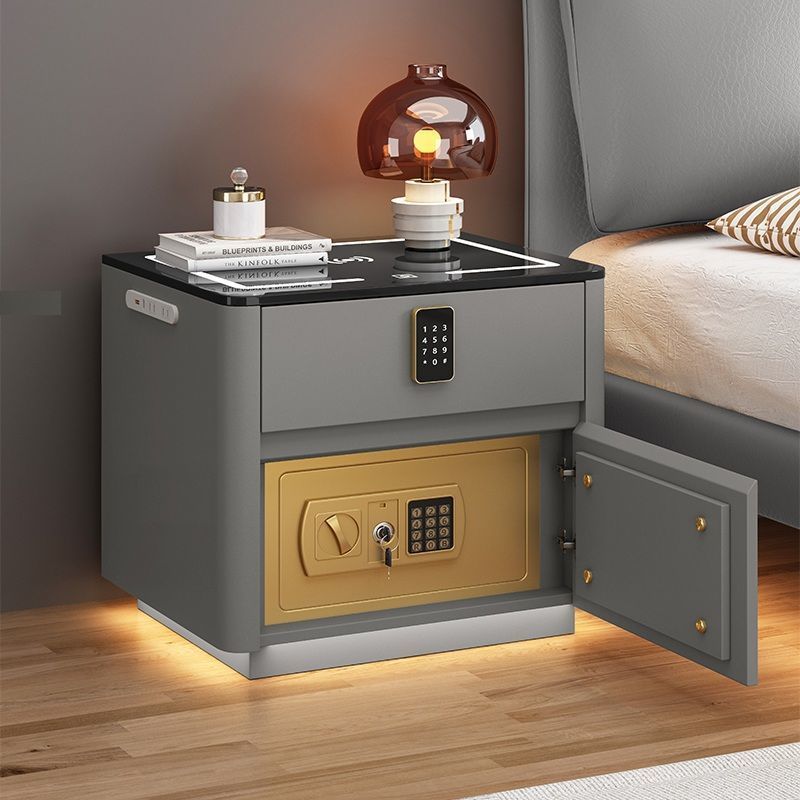 Smart Bedside Table with Safe & Wireless Charging