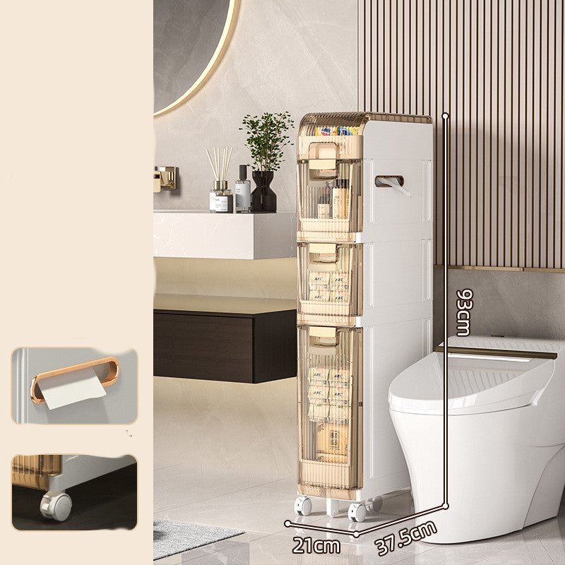 Slim Bathroom Storage Cabinet Pull-Out Drawer Organizer