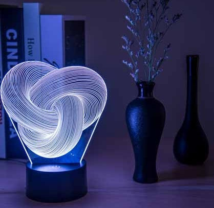 Twist 3D LED Night Light – Touch Control Color Changing Table Lamp