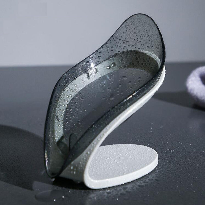 Leaf Shape Self-Draining Soap Holder – Non-Slip Bathroom & Kitchen Soap Tray