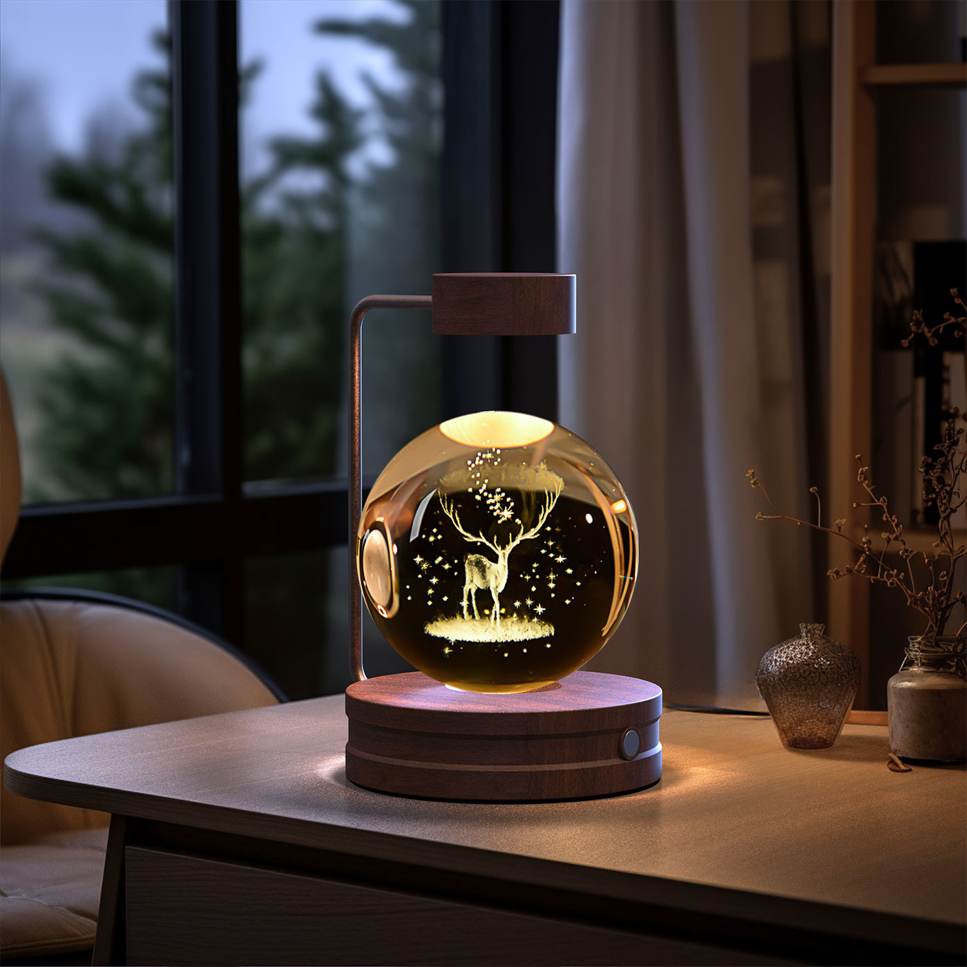 Crystal Ball Dinosaur Night Light Cosmic LED Bedside Lamp