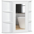 Bathroom Medicine Cabinet with Mirror, Bathroom Mirror Cabinet, Wall Mount Mirror Medicine Cabinet with Multiple Storage Shelves, White