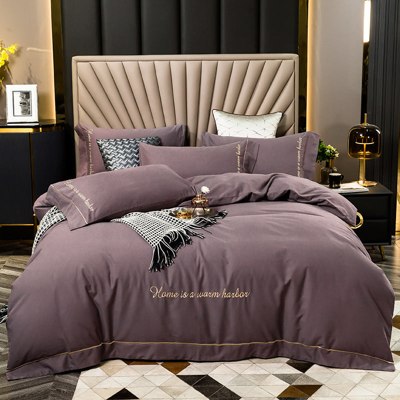 4 Piece Luxury Cotton Embroidered Bedding Set