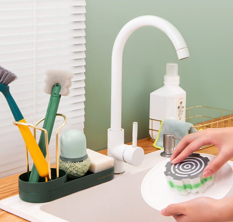 Kitchen Sink Storage Rack Sponge & Soap Drain Holder