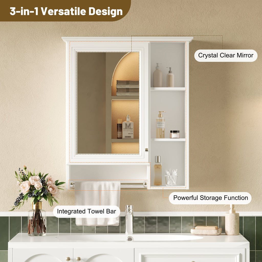 3-in-1 Bathroom Mirror Cabinet