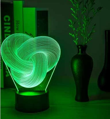 Twist 3D LED Night Light – Touch Control Color Changing Table Lamp