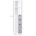 54” Tall Bathroom Storage Cabinet – Freestanding Linen Tower with Shelves & Drawers (White)