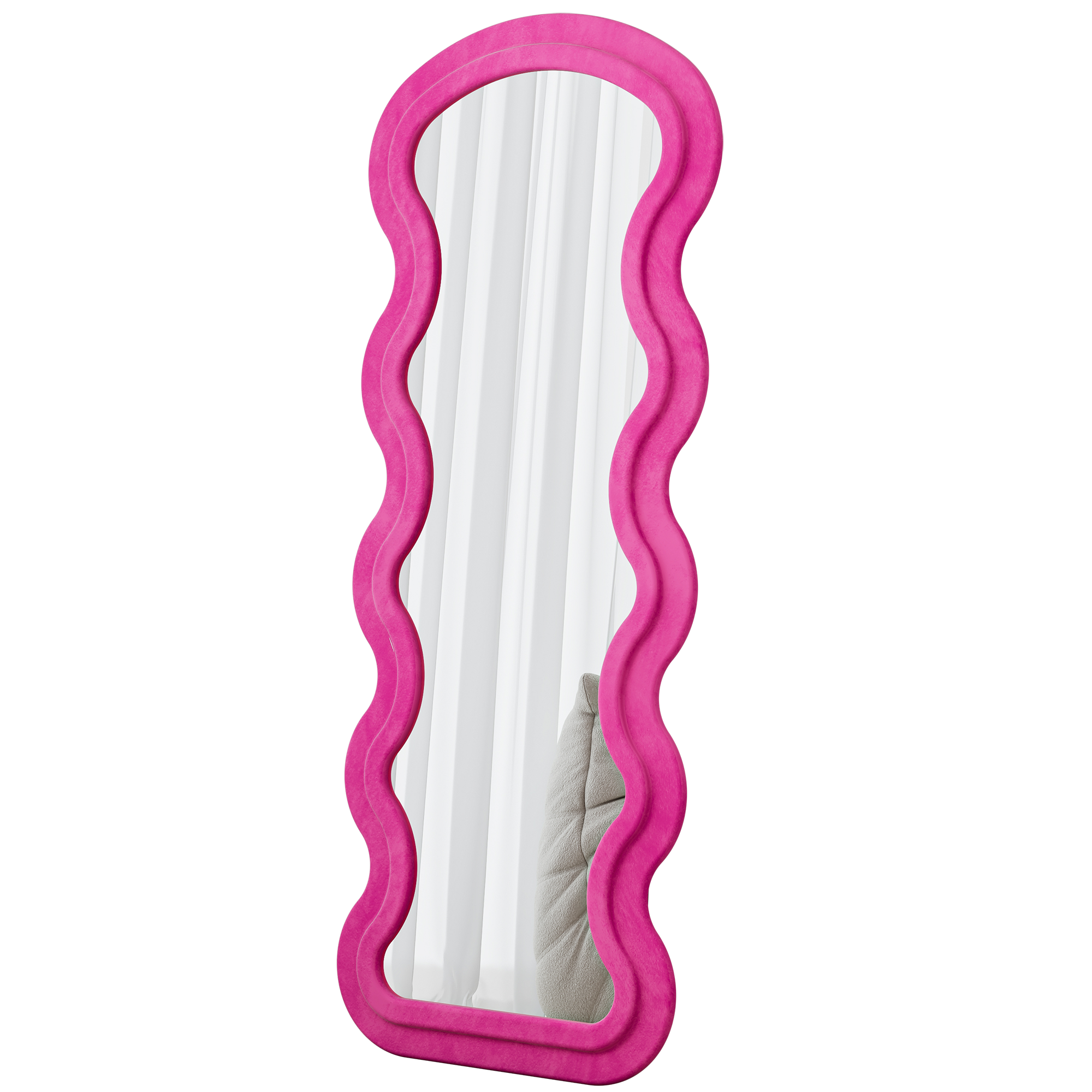 Flannel Full Length Wave Rose Floor Mirror  For Bedroom Living Room Hanging Or Against The Wall