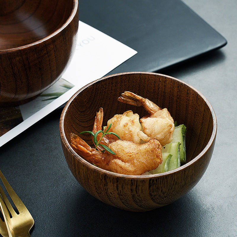 Japanese Style Wooden Bowl Set