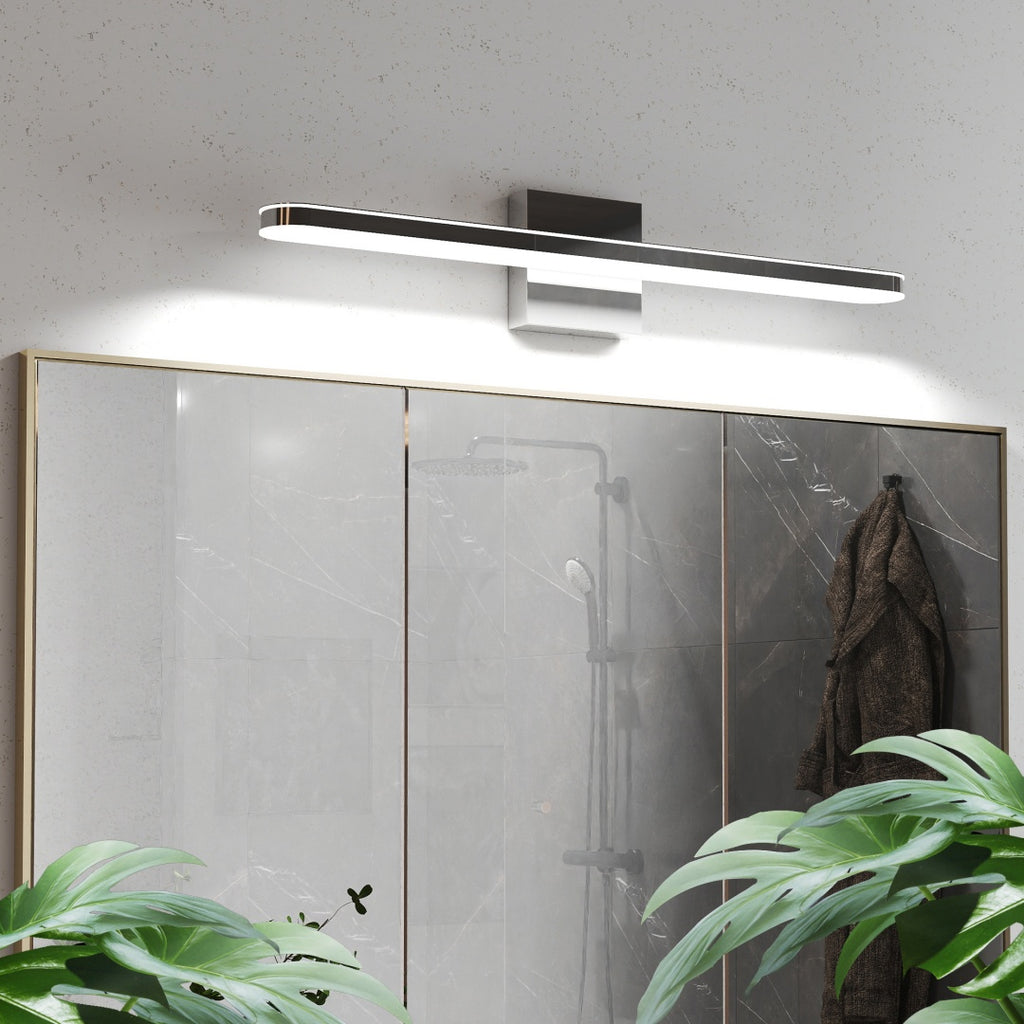 Modern Bathroom Light Fixtures Dimmable LED Vanity Lights Chrome Lamps For Bathover Mirror 24 Inch Vanity Sconces Indoor 12W Bar Lighting For Bathrooms Restroom Bedroom 6000K Wall Light For Bathroom