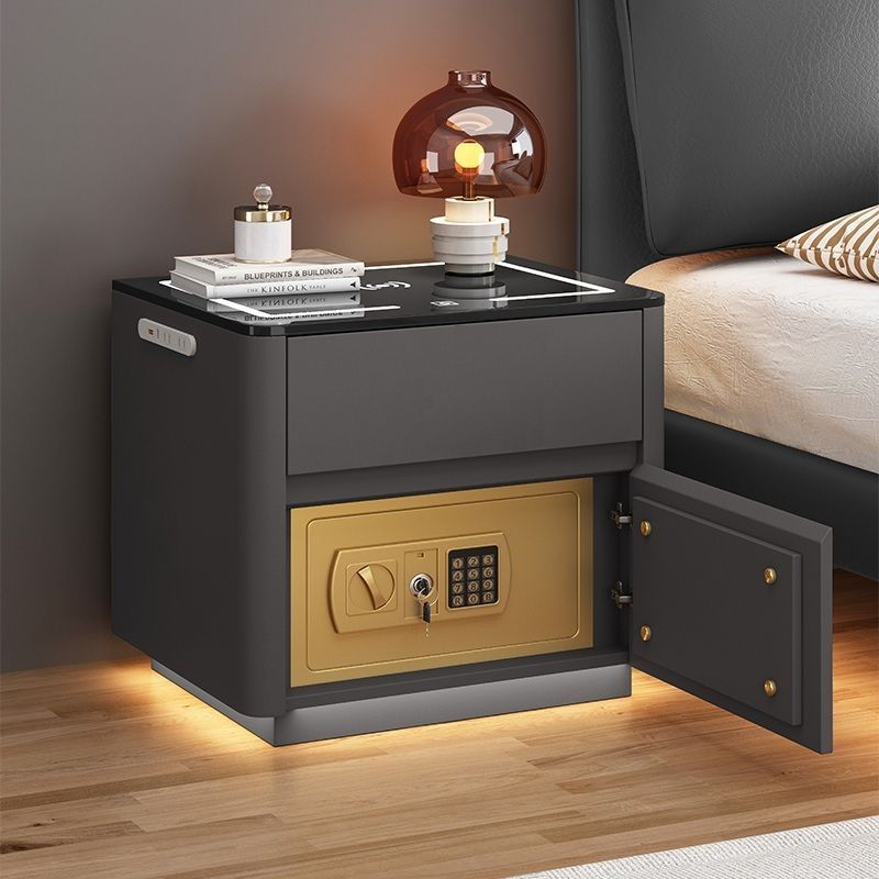Smart Bedside Table with Safe & Wireless Charging