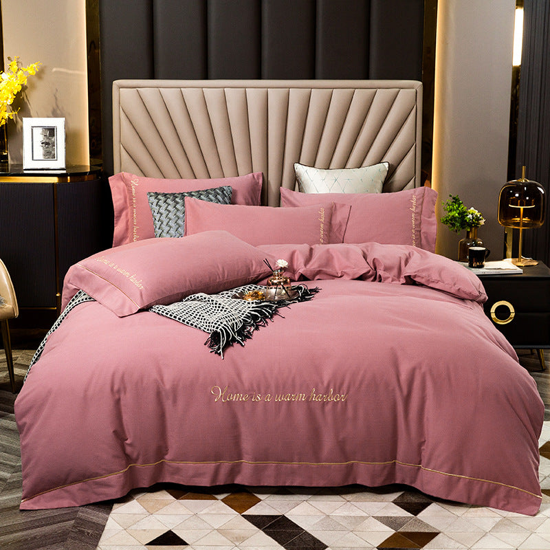 4 Piece Luxury Cotton Embroidered Bedding Set