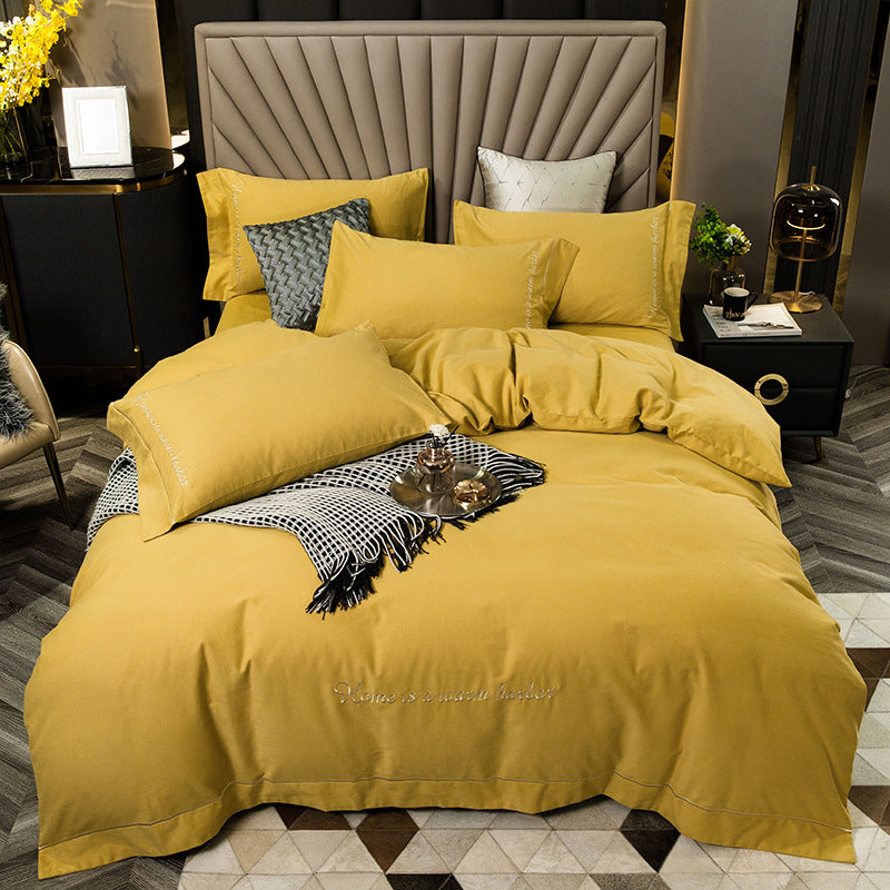 4 Piece Luxury Cotton Embroidered Bedding Set