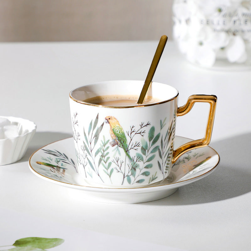 European Ceramic Coffee Cup & Saucer Set