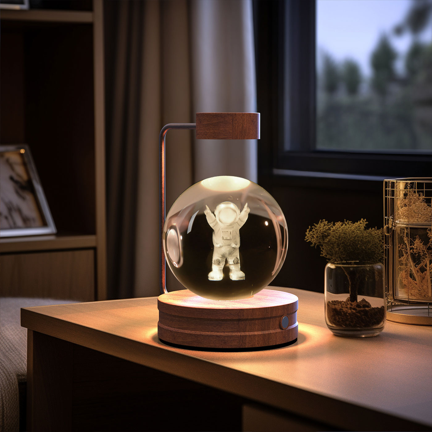 Crystal Ball Dinosaur Night Light Cosmic LED Bedside Lamp