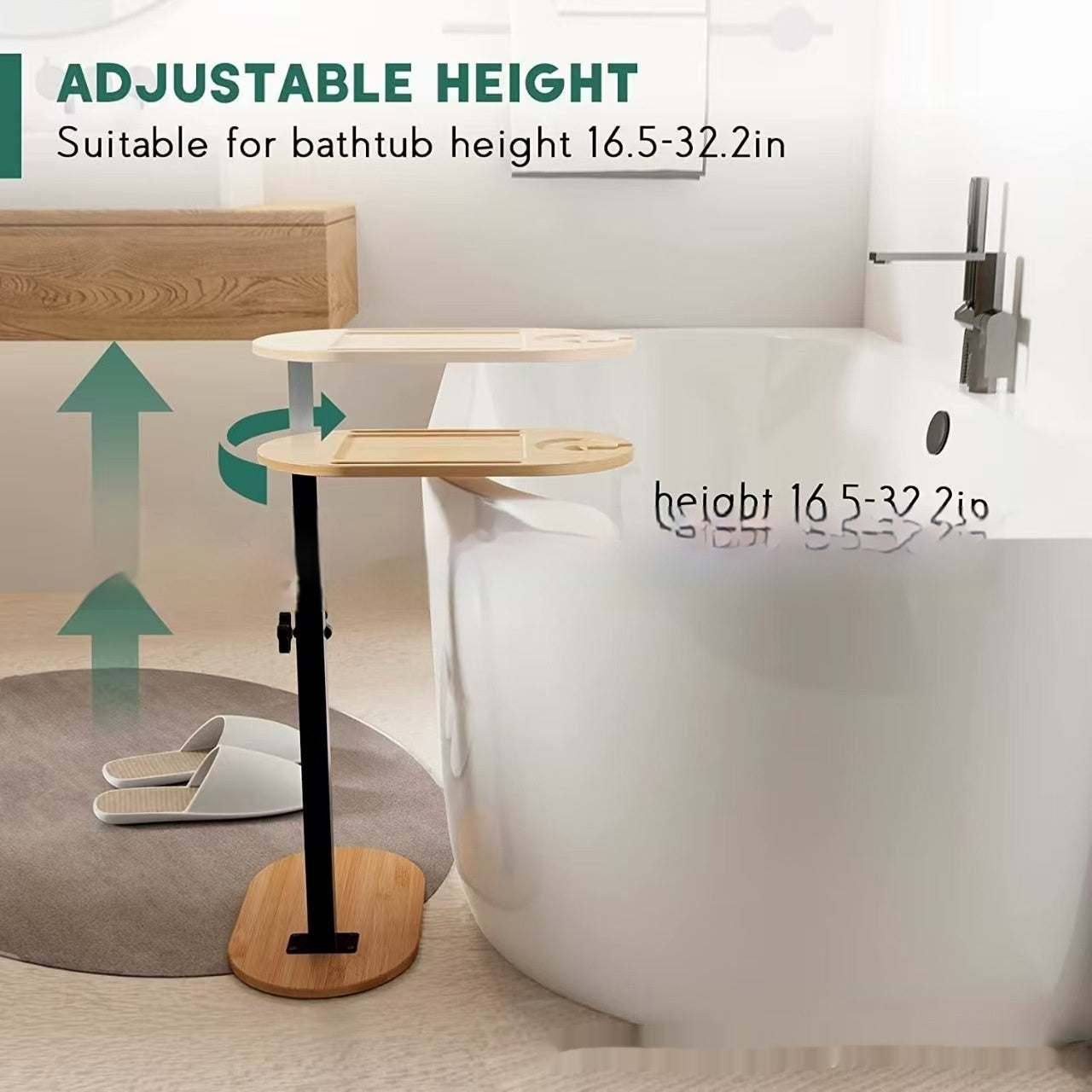 Bamboo Bathroom Shelf Bathtub Storage Rack