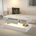 Modern LED Coffee Table with Storage Drawer – RGB Living Room Center Tab